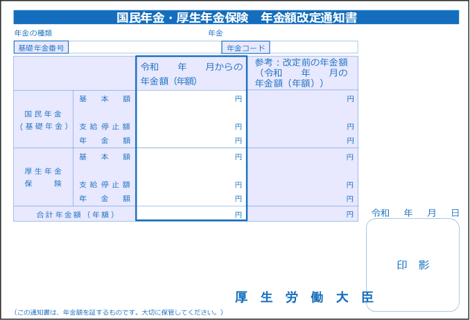 年金通知書のイラスト
