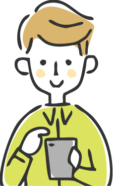 スマホから申し込みしているイラスト