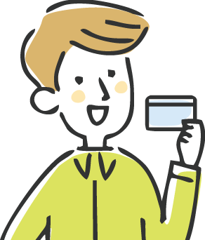 カードを持つ男性のイラスト