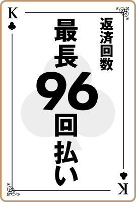 返済回数最長96回払い